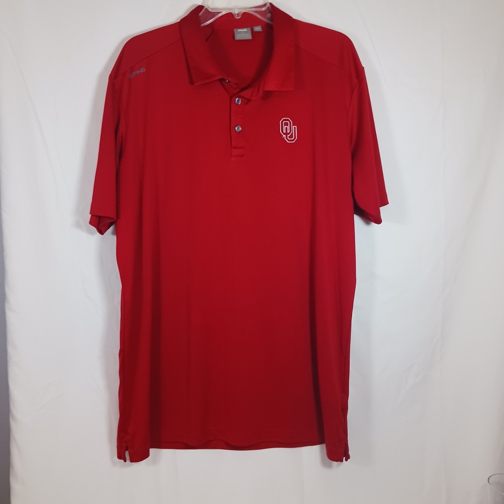 Ping Polo Shirt Mens XL Red Excellent Oklahoma Sooners OU Sensorcool Golf Tee